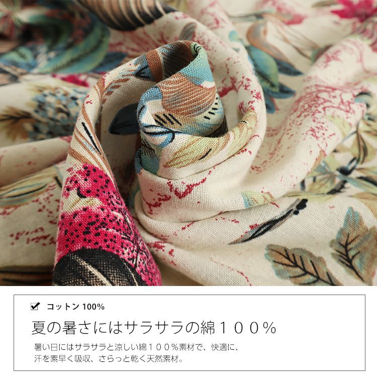 大きいサイズ レディース リゾートフラワーコットンワンピース　goldy-1047 【メール便可】