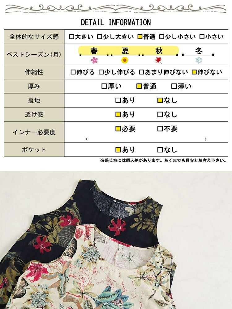 大きいサイズ レディース リゾートフラワーコットンワンピース　goldy-1047 【メール便可】