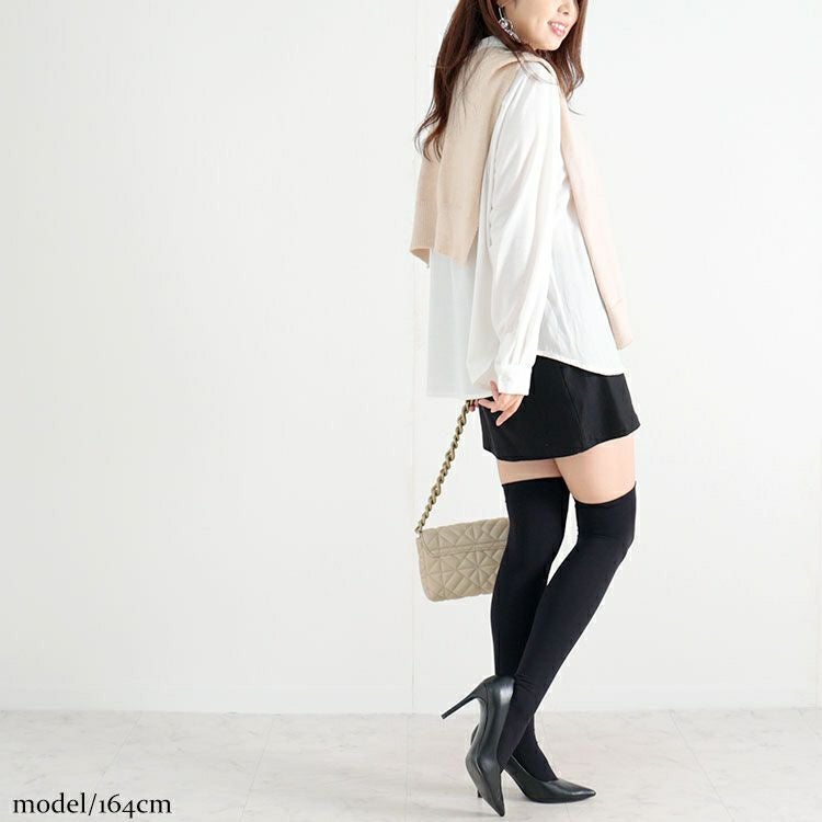 大きいサイズ レディース 通年用ニーハイソックス　goldy-1083 【メール便可】