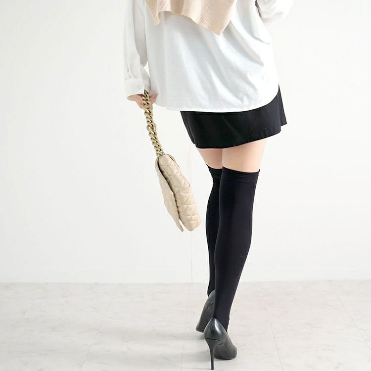 大きいサイズ レディース 通年用ニーハイソックス　goldy-1083 【メール便可】