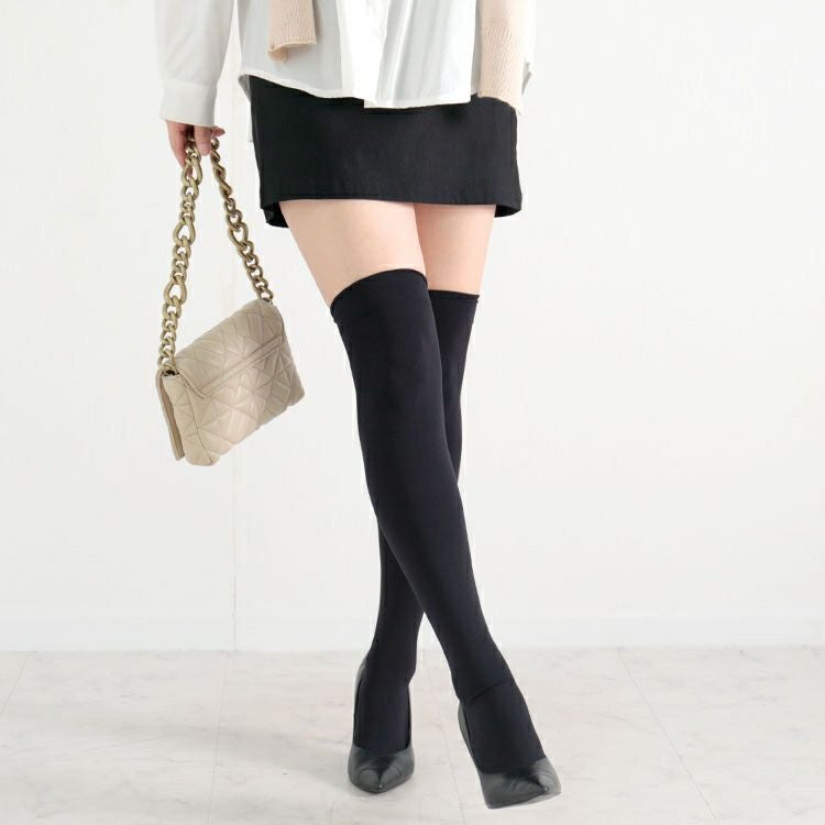 大きいサイズ レディース 通年用ニーハイソックス　goldy-1083 【メール便可】