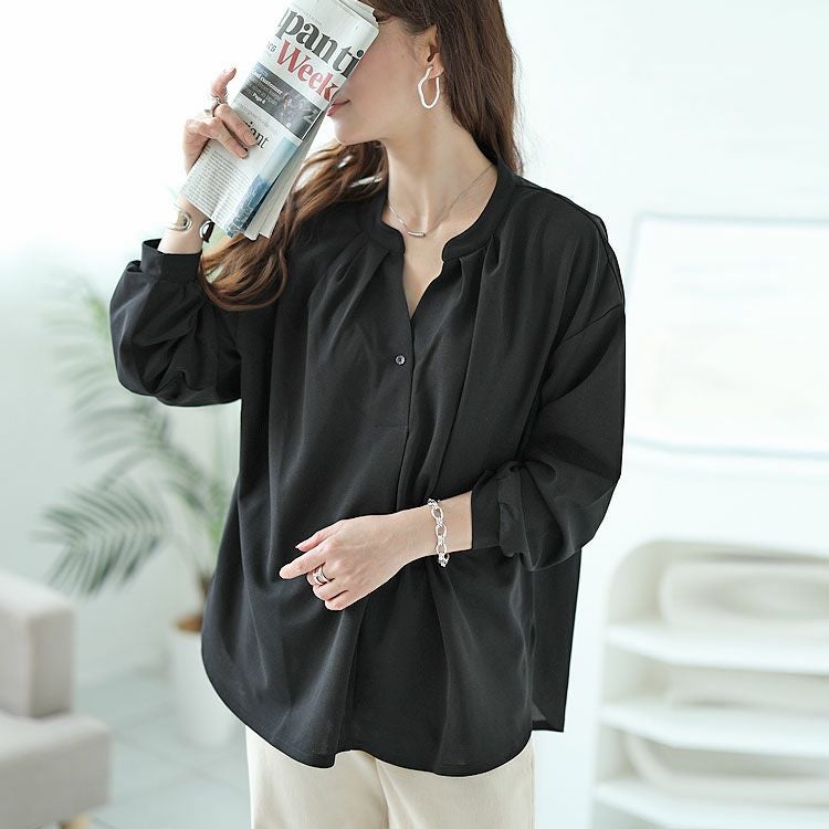 大きいサイズ レディース シワになりにくいブラウス　cast-5526013 【メール便可】