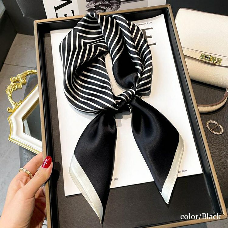 大きいサイズ レディース シルク調柄スカーフ　goldy-1092　【メール便可】