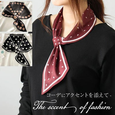 大きいサイズ レディース 通し穴付きシルク調スカーフ　goldy-1091 【メール便可】