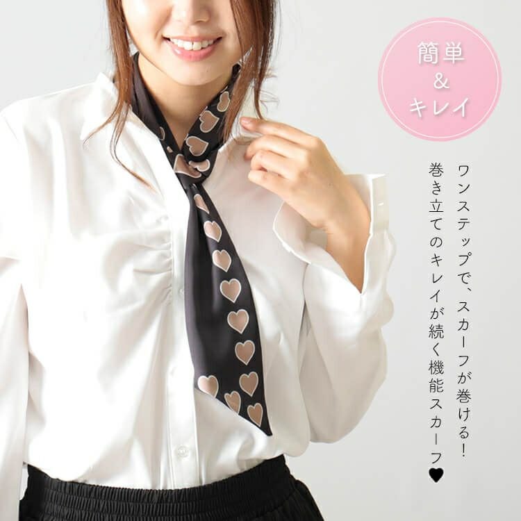 大きいサイズ レディース 通し穴付きシルク調スカーフ　goldy-1091 【メール便可】