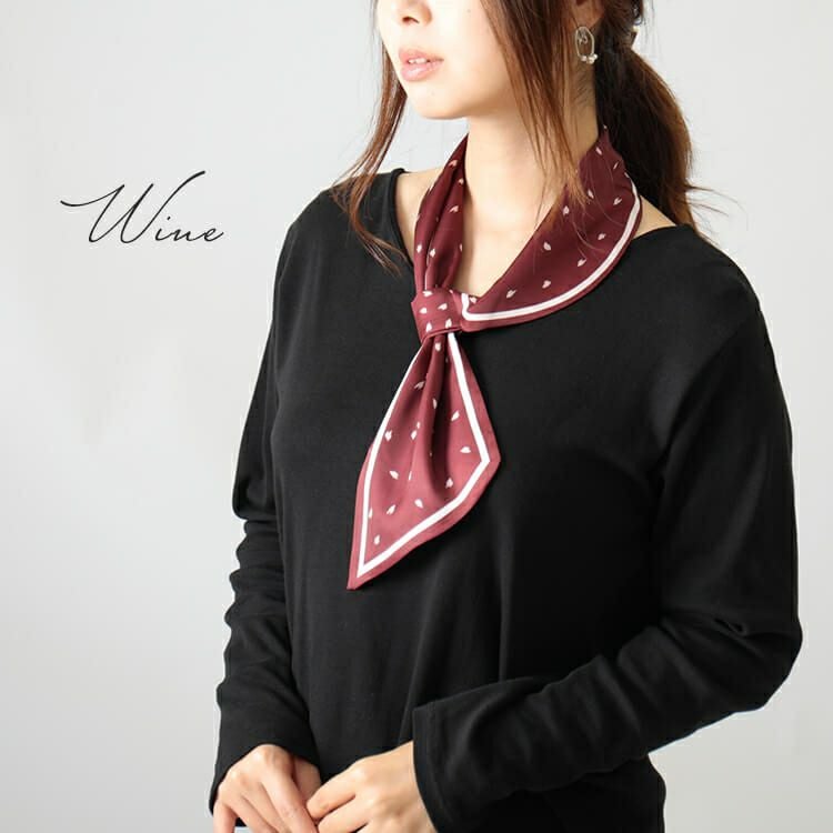 大きいサイズ レディース 通し穴付きシルク調スカーフ　goldy-1091 【メール便可】