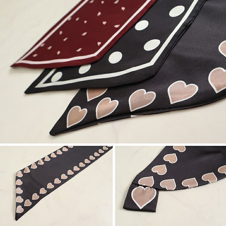 大きいサイズ レディース 通し穴付きシルク調スカーフ　goldy-1091 【メール便可】