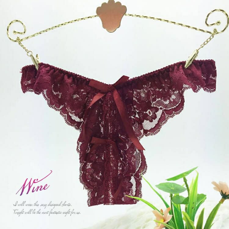 大きいサイズ レディース 股割れTバッグレースパンティ　goldy-1082 【メール便可】