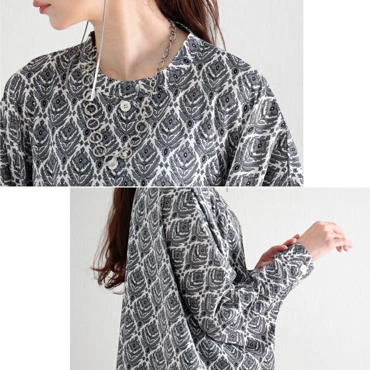 大きいサイズ レディース ペイズリー柄ドルマンブラウス　maru-6600 【ゆうパケット可】