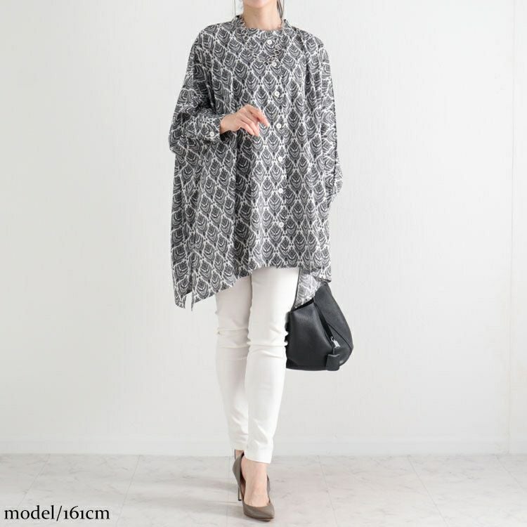 大きいサイズ レディース ペイズリー柄ドルマンブラウス　maru-6600 【ゆうパケット可】