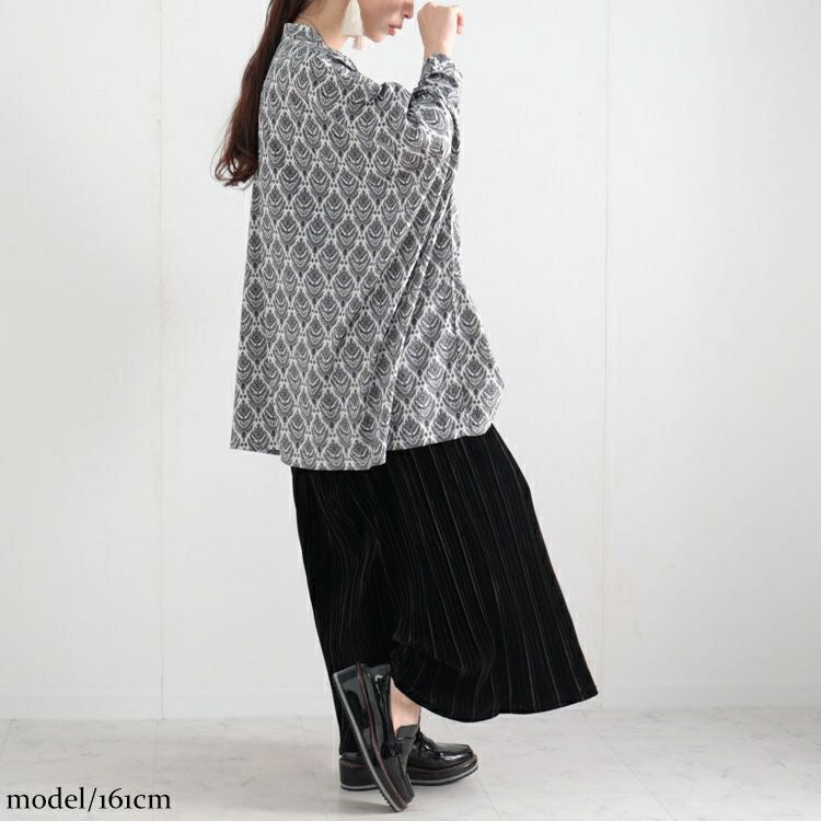 大きいサイズ レディース ペイズリー柄ドルマンブラウス　maru-6600 【ゆうパケット可】