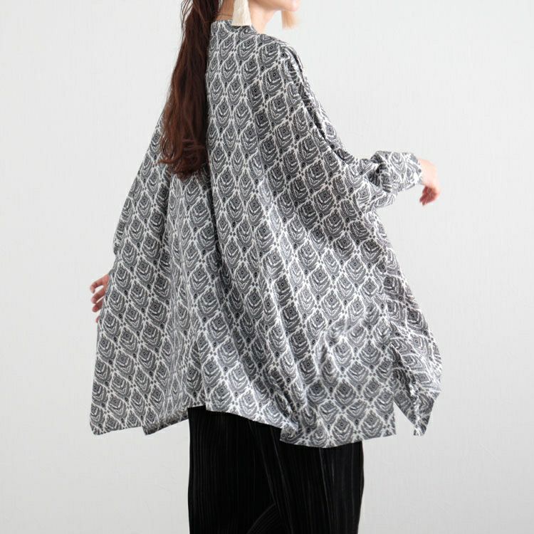 大きいサイズ レディース ペイズリー柄ドルマンブラウス　maru-6600 【ゆうパケット可】