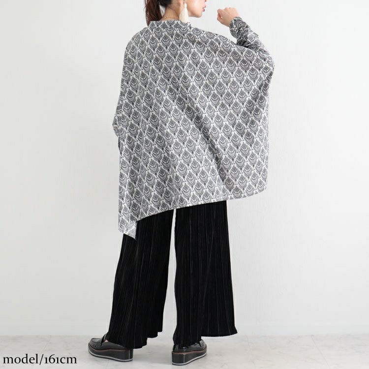 大きいサイズ レディース ペイズリー柄ドルマンブラウス　maru-6600 【ゆうパケット可】