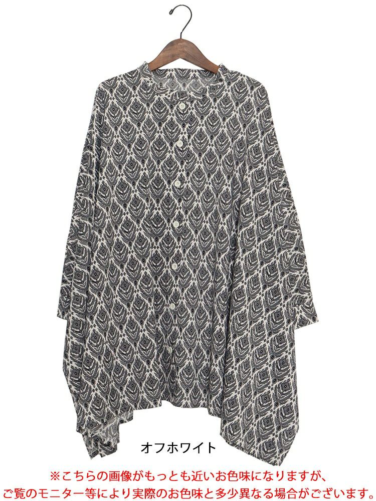 大きいサイズ レディース ペイズリー柄ドルマンブラウス　maru-6600 【ゆうパケット可】