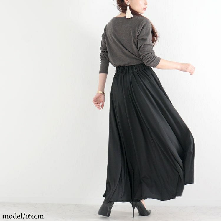 大きいサイズ レディース アンティーク柄切替えロングスカート　nw-22024