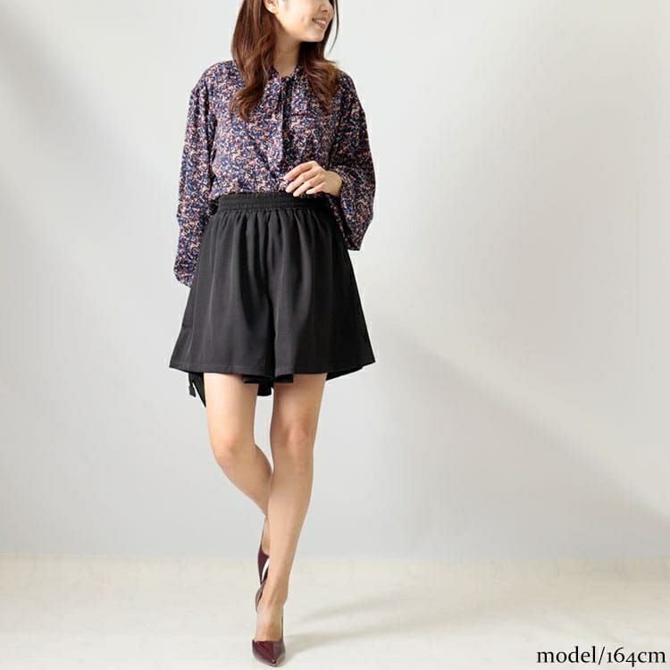 大きいサイズ レディース フレアショートパンツ　nw-22023 【メール便可】