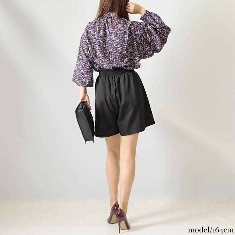 大きいサイズ レディース フレアショートパンツ　nw-22023 【メール便可】