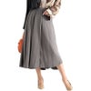 大きいサイズ レディース フレアプリーツスカート　fem-264 グレージュ