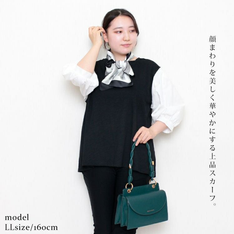 大きいサイズ レディース リボンスカーフ　goldy-1099 【メール便可】