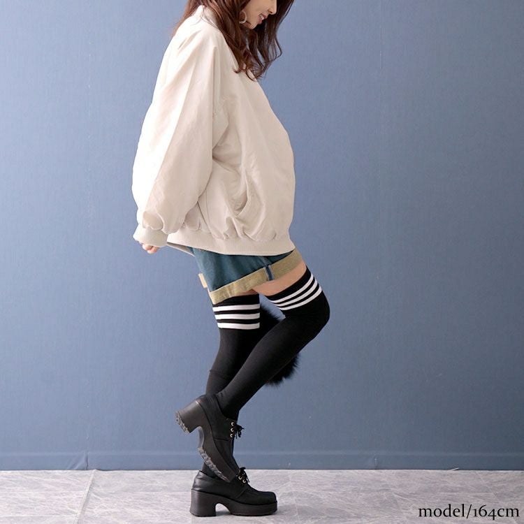 大きいサイズ レディース ラインハイソックス　goldy-1079 【メール便可】