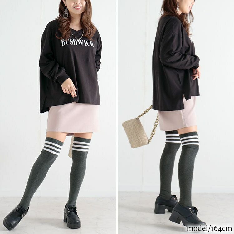 大きいサイズ レディース ラインハイソックス　goldy-1079 【メール便可】