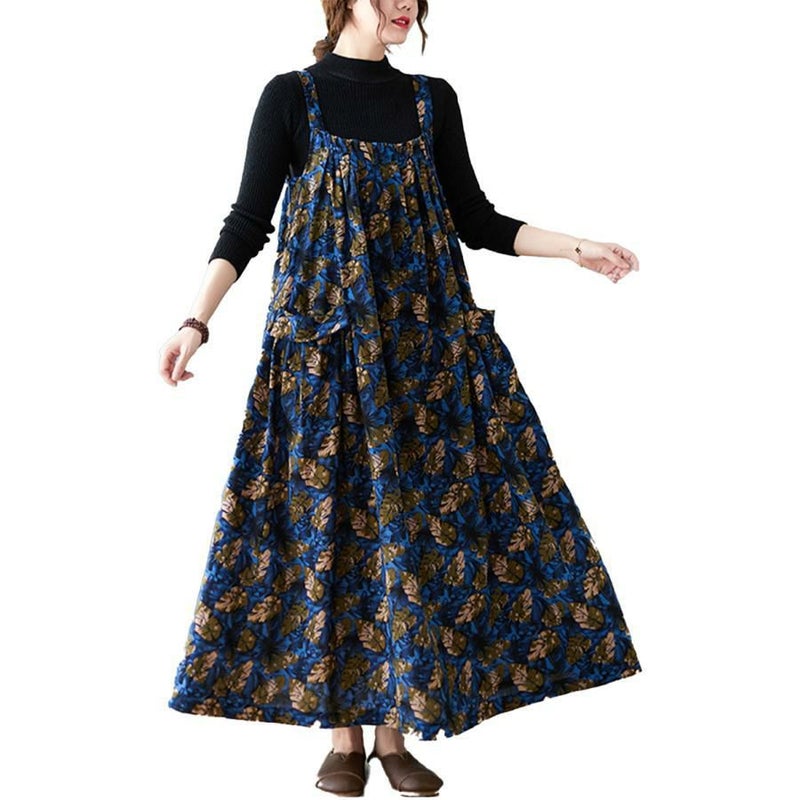 大きいサイズ レディース レトロワンピース　goldy-1108 ブルー