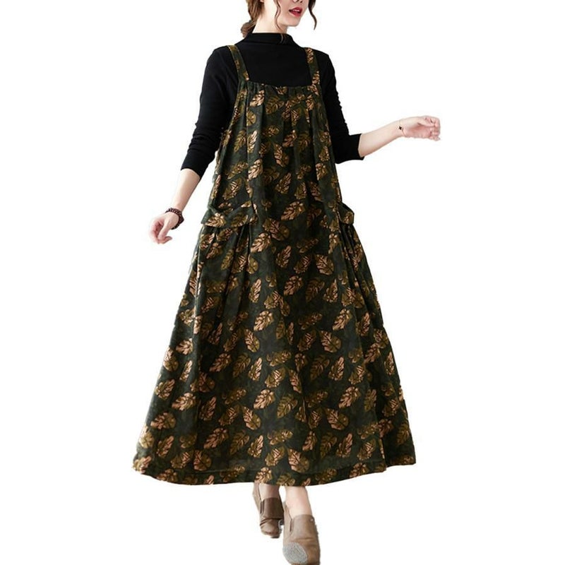 大きいサイズ レディース レトロワンピース　goldy-1108 カーキ