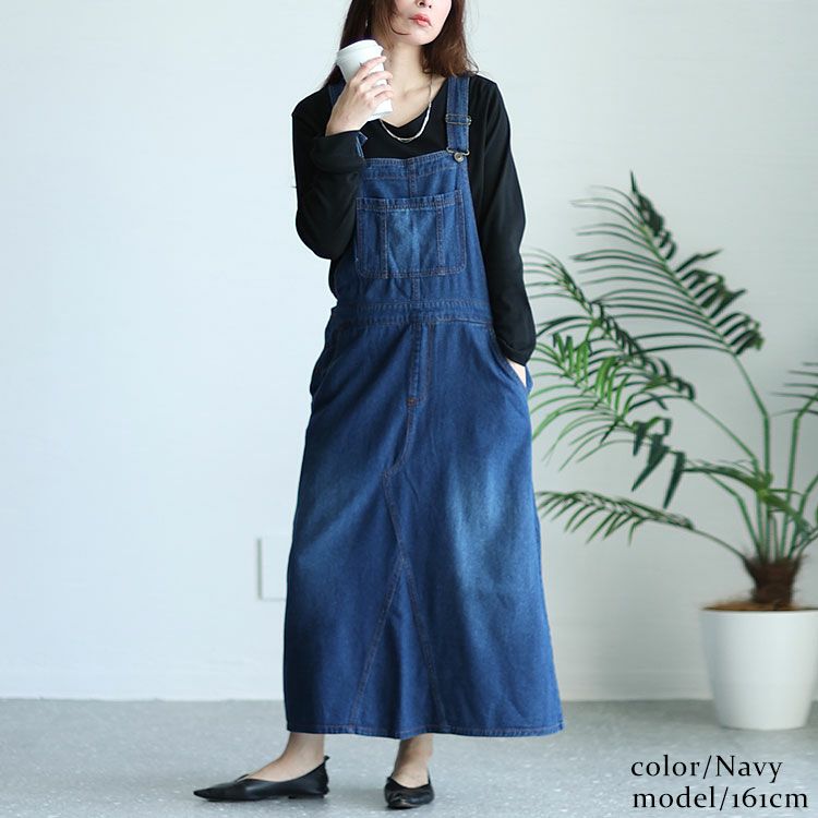 大きいサイズ レディース デニムサロペットスカート　tkb-0007