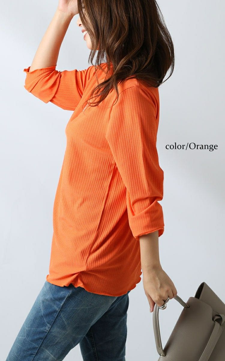 大きいサイズ レディース 指穴メローハイネックリブトップス　maru-6618 【ゆうパケット可】