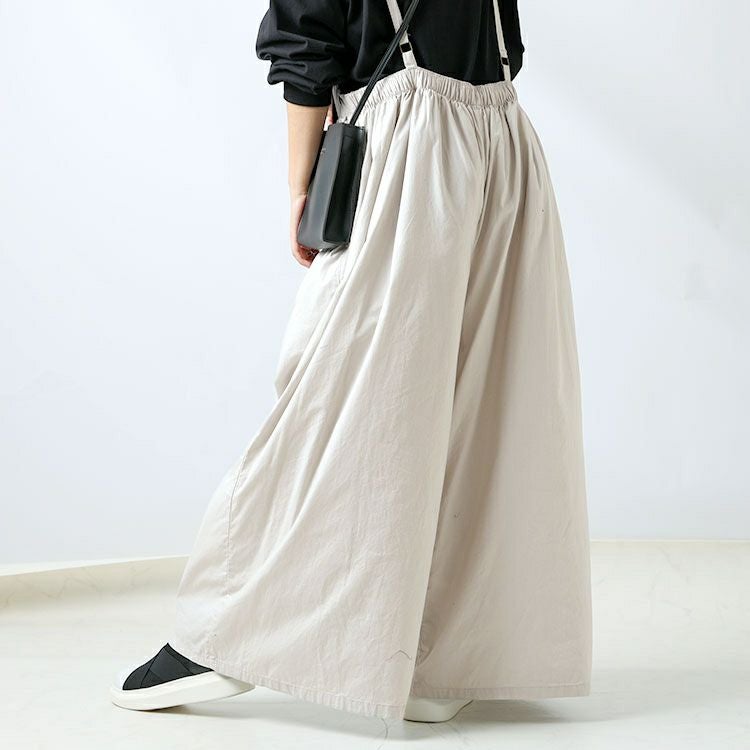 大きいサイズ レディース ギャザーサロペットワイドパンツ　wc-0271