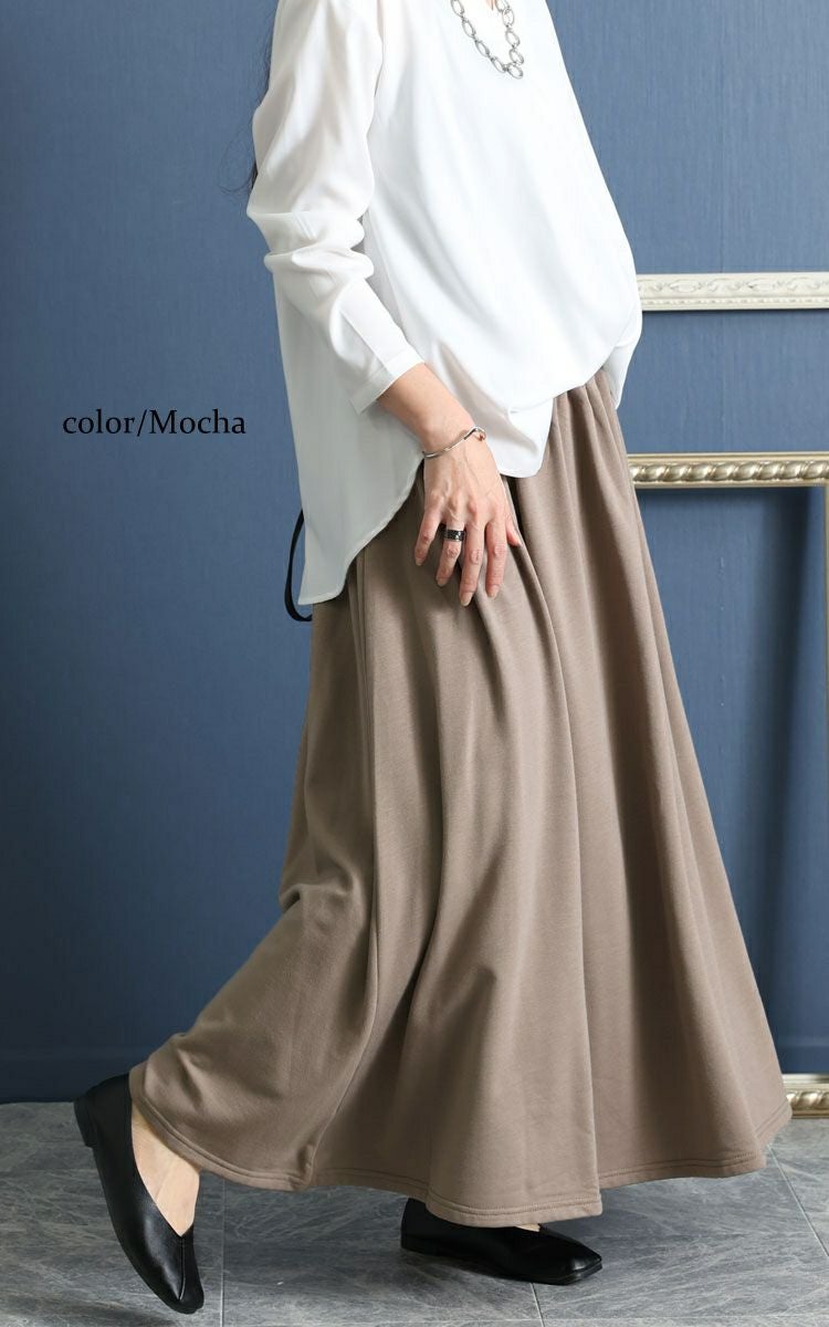 大きいサイズ レディース あったか裏起毛ロングスカート　sw-0494