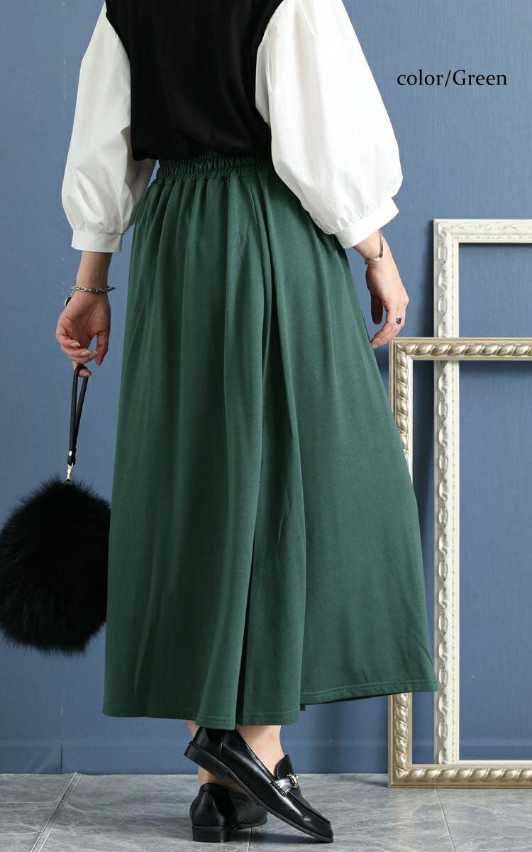 大きいサイズ レディース あったか裏起毛ロングスカート　sw-0494