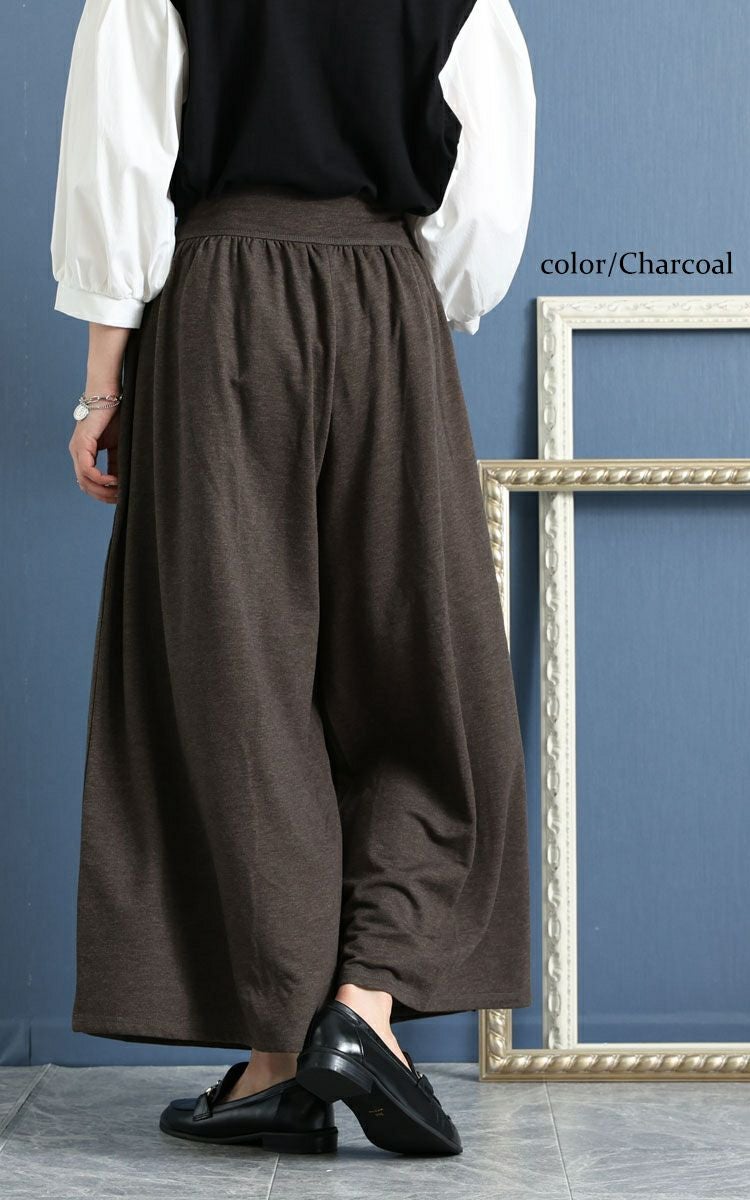 大きいサイズ レディース あったか裏起毛カフェパンツ　sw-0491