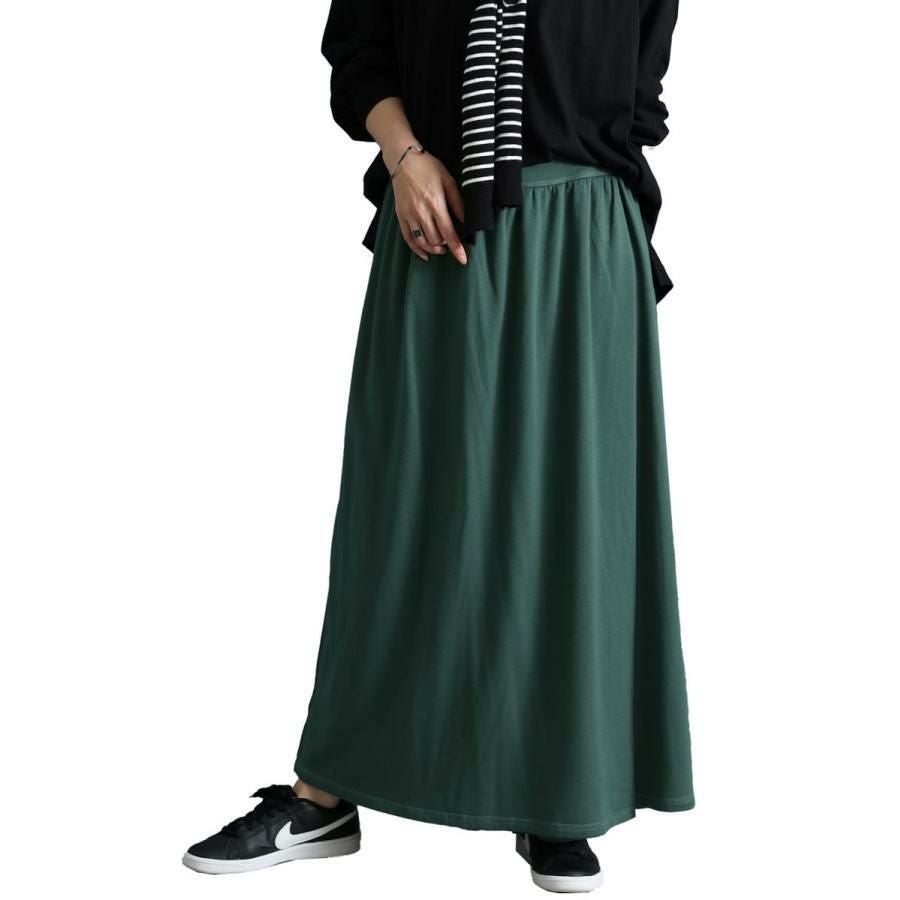 大きいサイズ レディース あったか裏起毛カフェパンツ　sw-0491 グリーン