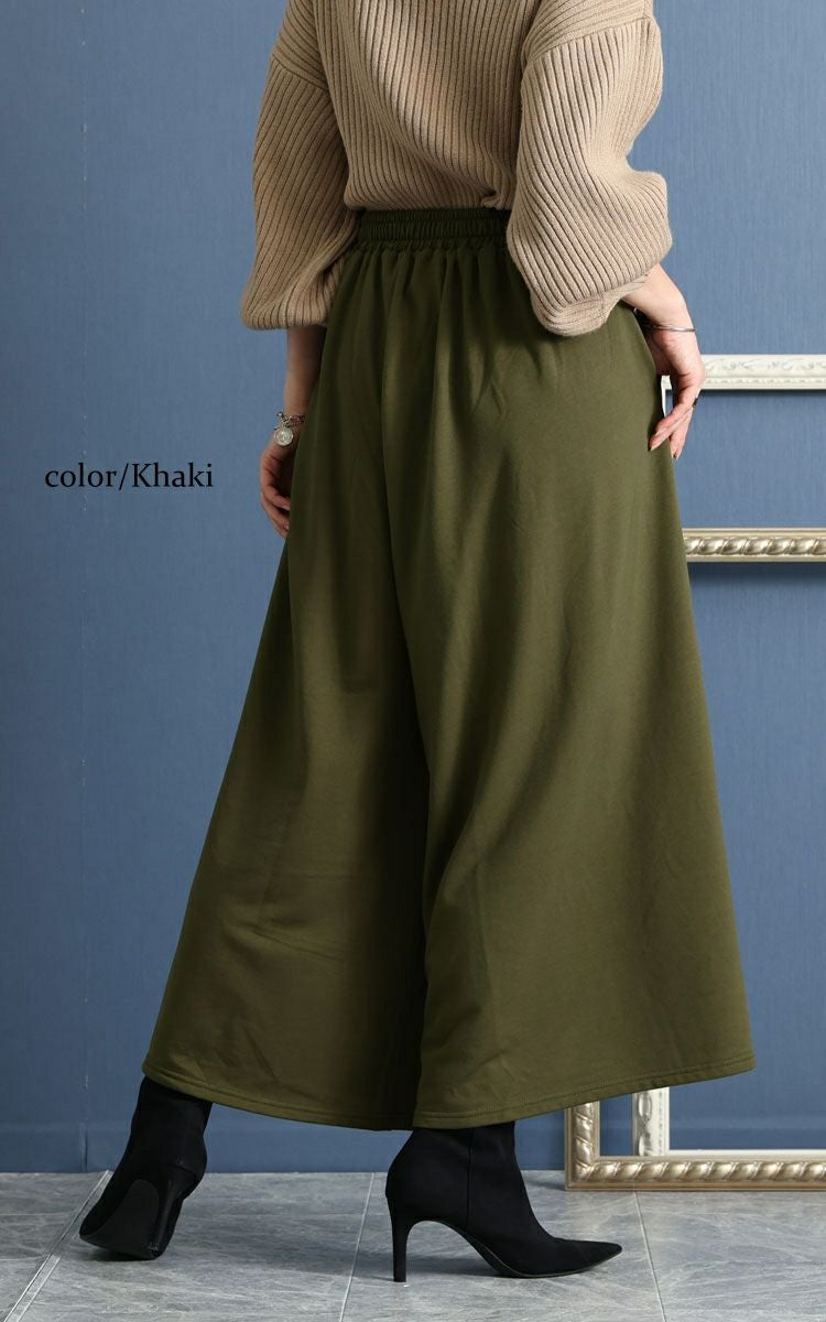 大きいサイズ レディース あったか裏起毛ワイドパンツ　sw-0490