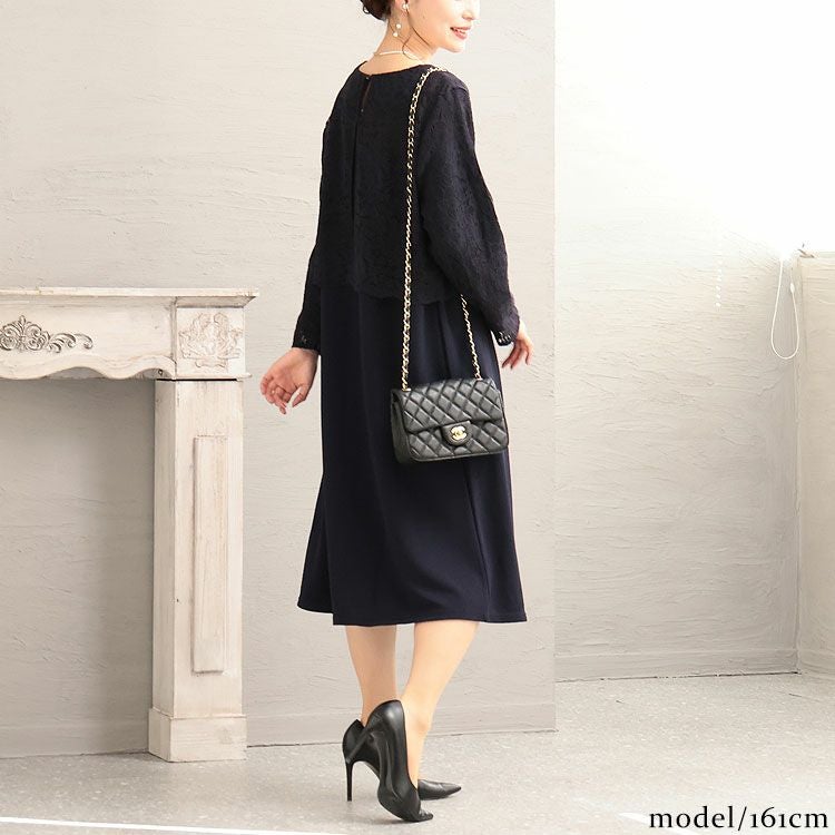 大きいサイズ レディース レースドッキングワンピース　mncut-122420