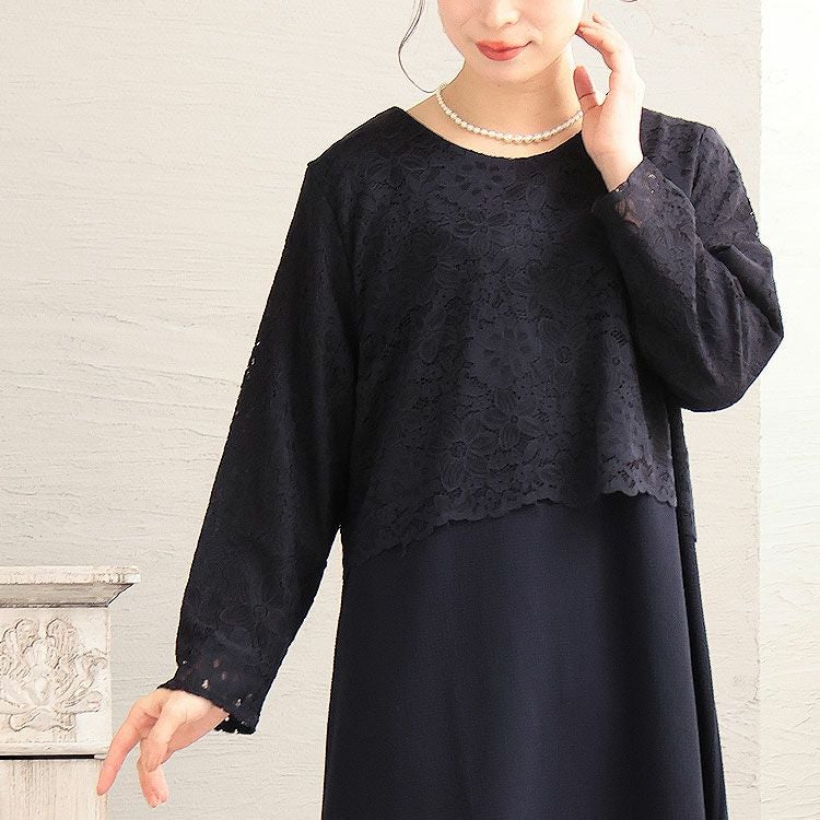 大きいサイズ レディース レースドッキングワンピース　mncut-122420