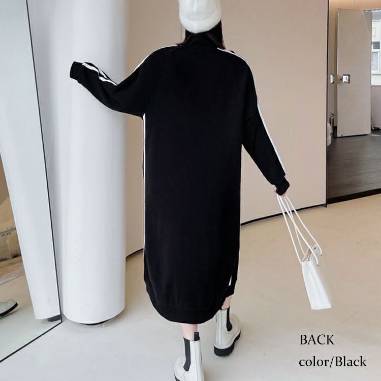 大きいサイズ レディース ジャージ風ワンピース　goldy-1128