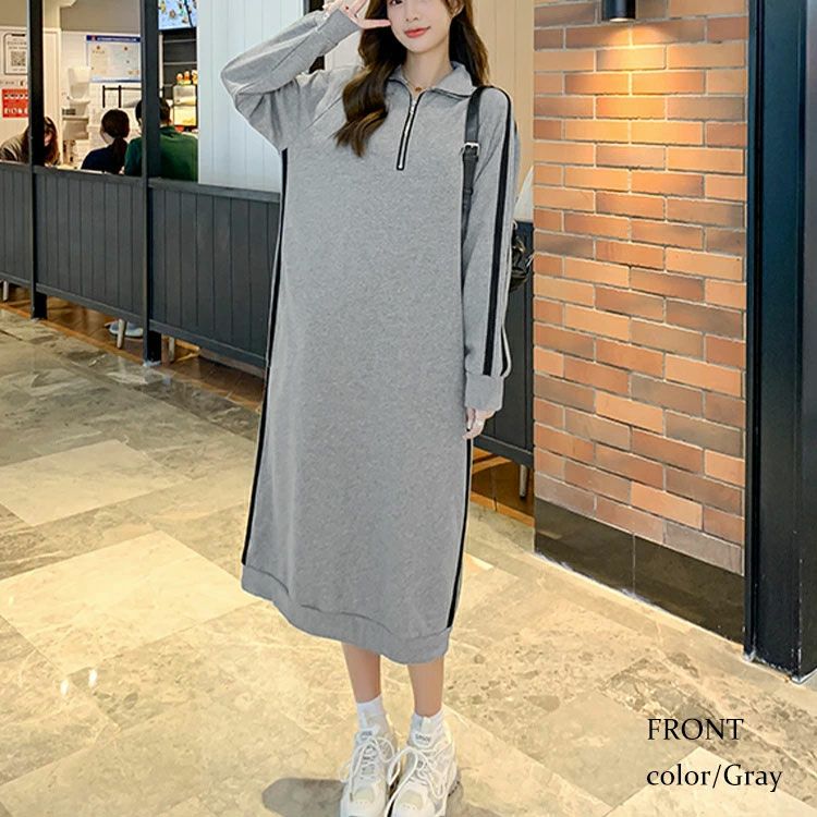 大きいサイズ レディース ジャージ風ワンピース　goldy-1128