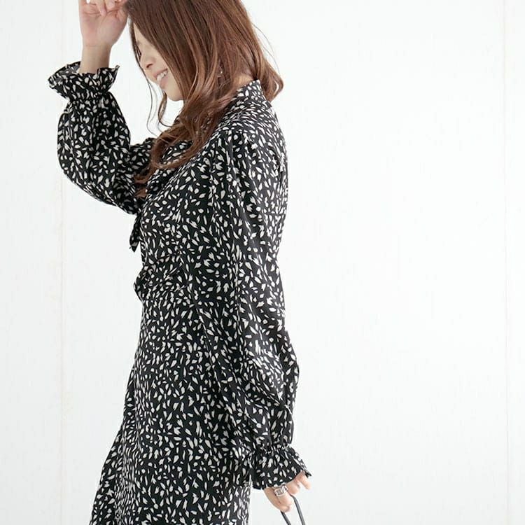 大きいサイズ レディース ボウタイマーメイドワンピース　maru-35979