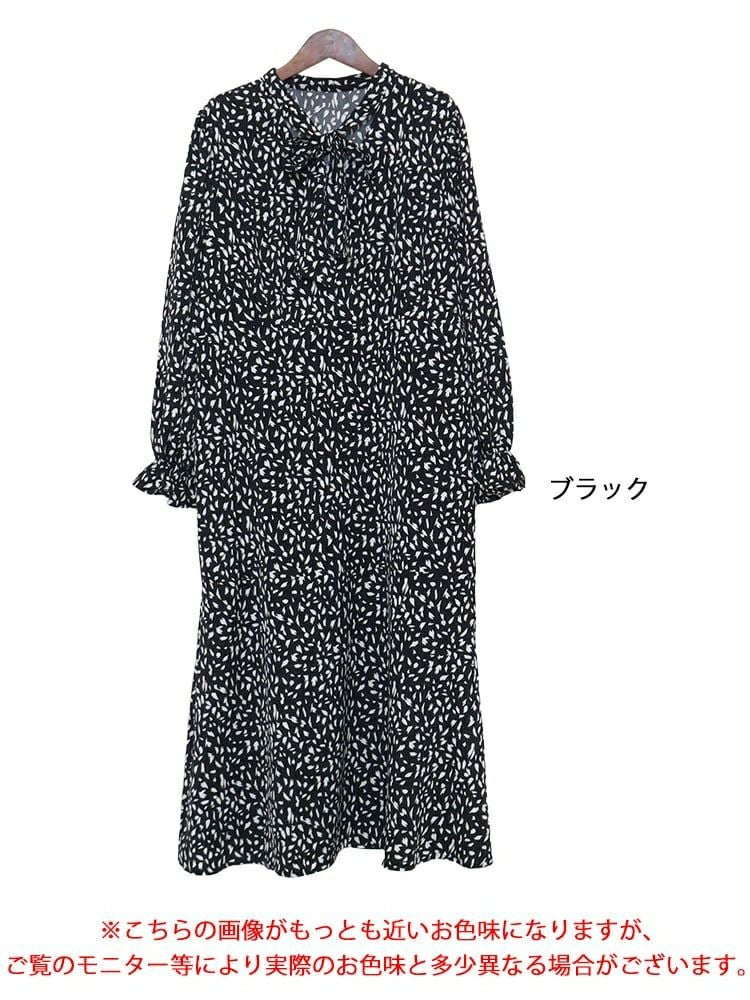 大きいサイズ レディース ボウタイマーメイドワンピース　maru-35979