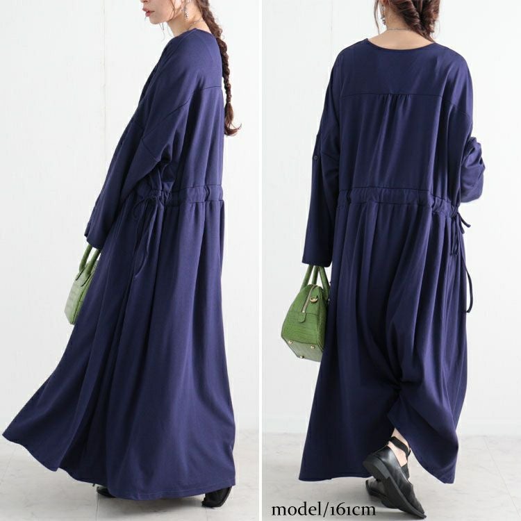 大きいサイズ レディース ウエストドロストワンピース　nw-22029