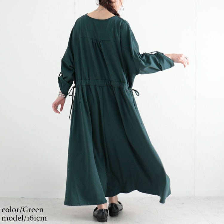 大きいサイズ レディース ウエストドロストワンピース　nw-22029