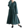 大きいサイズ レディース ウエストドロストワンピース　nw-22029 グリーン