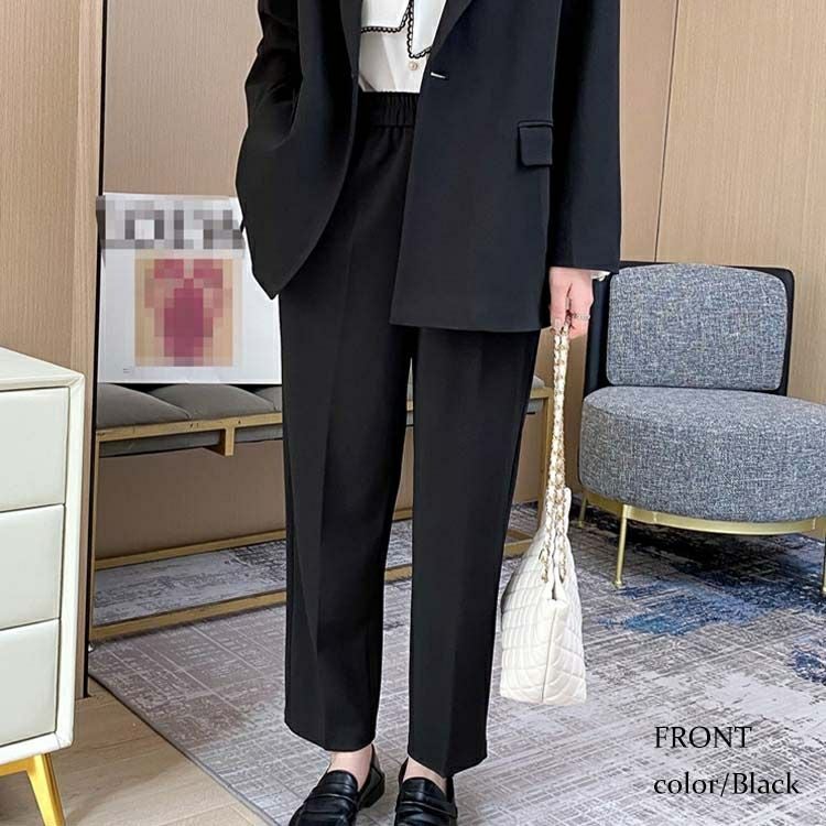 大きいサイズ レディース ウエストゴムテーパードパンツ　goldy-1142