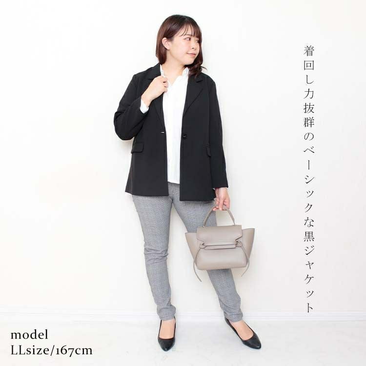 大きいサイズ レディース 一つボタンテーラーカラージャケット　goldy-1141