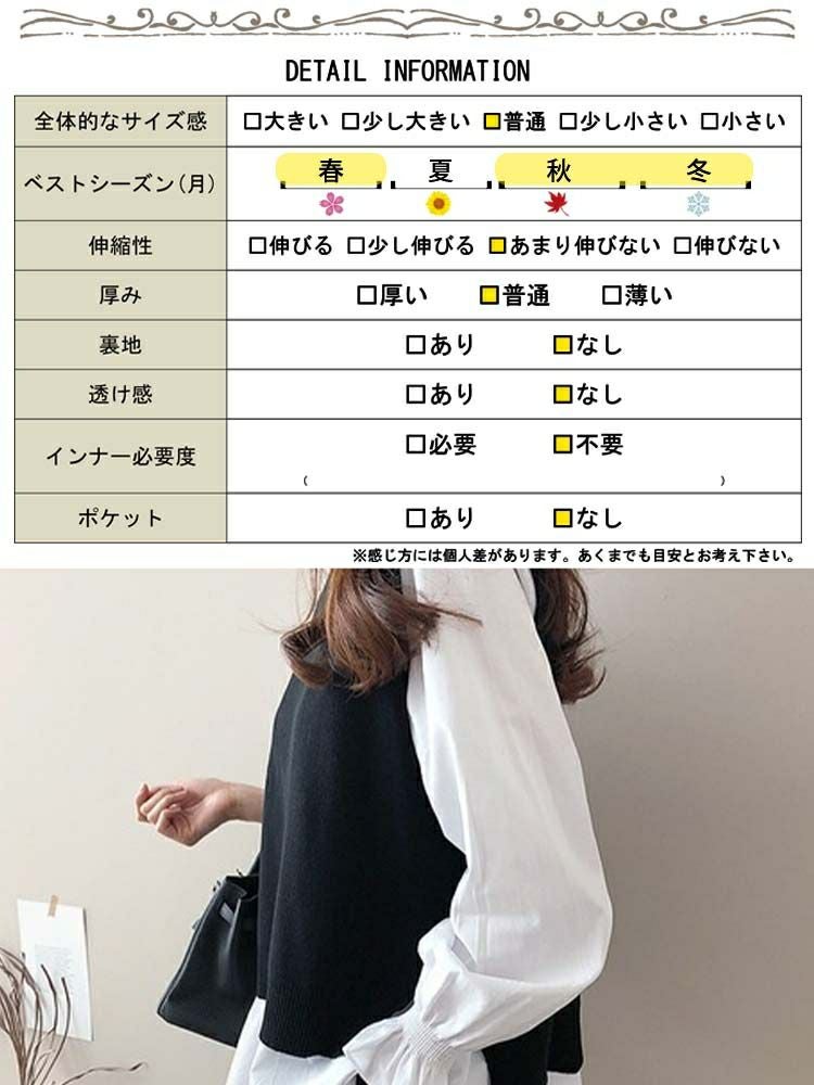 大きいサイズ レディース ブラウスとニットベストの2点セット　goldy-1132