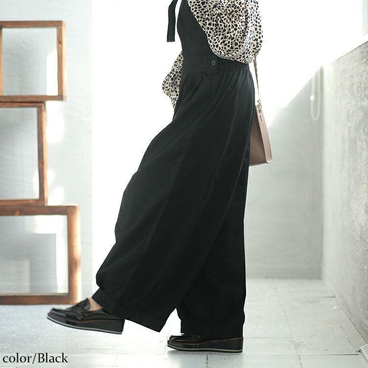 大きいサイズ レディース コットンツイルバルーンサロペットパンツ　wc-0319