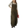 大きいサイズ レディース コットンツイルバルーンサロペットパンツ　wc-0319 カーキ