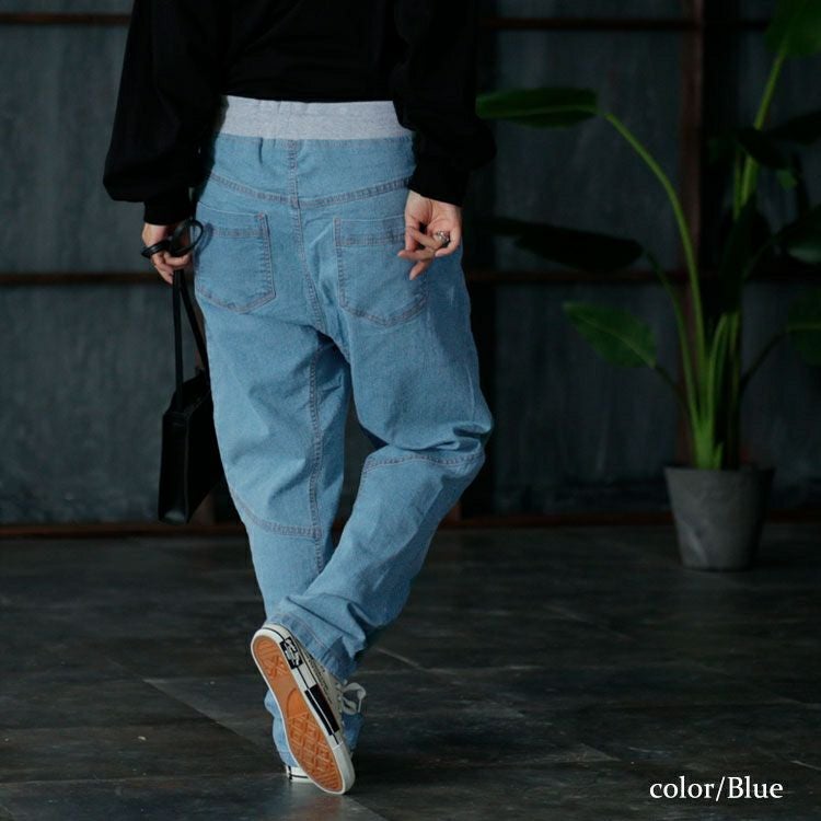 大きいサイズ レディース ウエストリブデニムパンツ　wd-0351